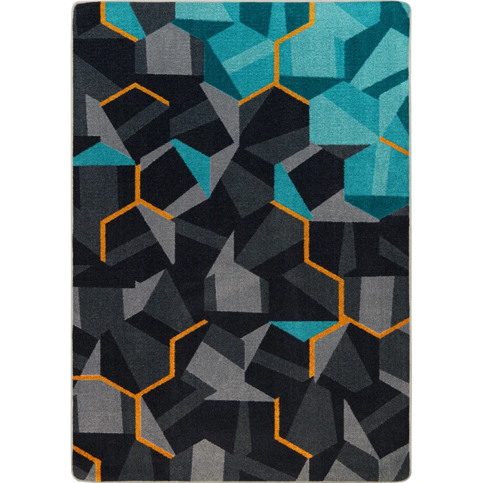 Joy Carpets Kid Essentials Teal Stealth 3ft. 10in. x 5ft. 4in. Rect. Rug