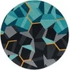 Joy Carpets Kid Essentials Teal Stealth 7ft. 7in. Round Rug