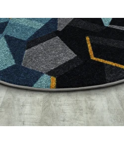 Joy Carpets Kid Essentials Teal Stealth 7ft. 7in. Round Rug