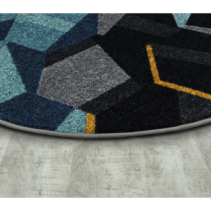 Joy Carpets Kid Essentials Teal Stealth 7ft. 7in. Round Rug