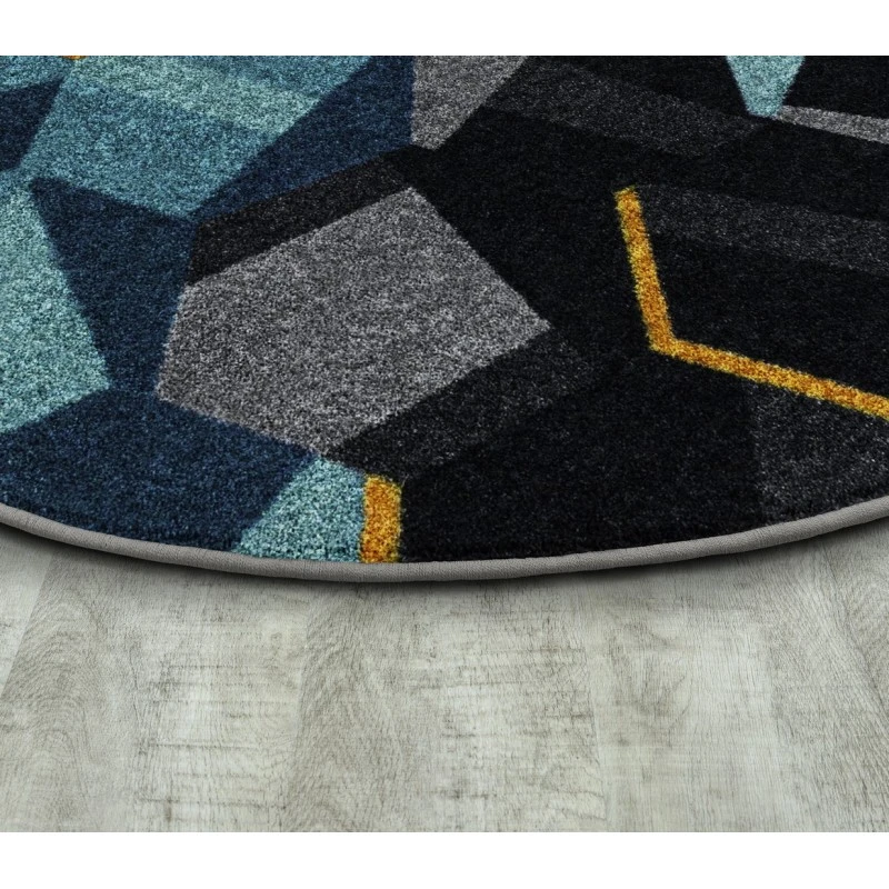 Joy Carpets Kid Essentials Teal Stealth 5ft. 4in. Round Rug