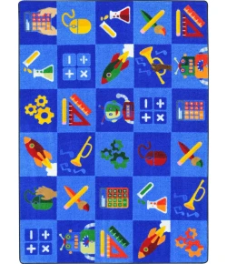 Joy Carpets Kid Essentials Multi STEAM into Learning 7ft.8in. x 10ft.9in. Rect. Rug
