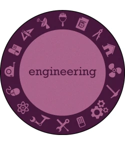Joy Carpets Kid Essentials Engineering STEAM 5ft.4in. x 7ft.8in. Oval Rug