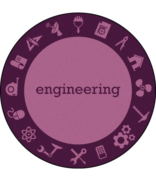 Joy Carpets Kid Essentials Engineering STEAM 5ft.4in. x 7ft.8in. Oval Rug