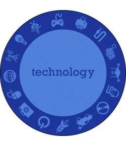 Joy Carpets Kid Essentials Technology STEAM 5ft.4in. x 7ft.8in. Oval Rug