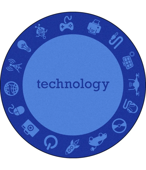 Joy Carpets Kid Essentials Technology STEAM 5ft.4in. x 7ft.8in. Oval Rug