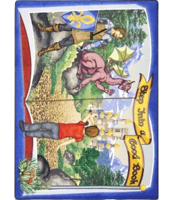 Joy Carpets Kid Essentials Multi Step Into A Good Book 5ft.4in. x 7ft.8in. Rect. Rug