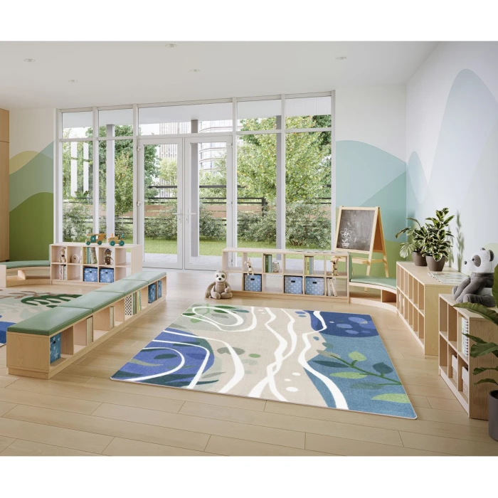Joy Carpets Kid Essentials Multi Still Waters 7ft. 8in. x 10ft. 9in. Rect. Rug