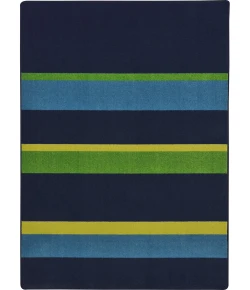 Joy Carpets Kid Essentials Navy Straight and Narrow 7ft.8in. x 10ft.9in. Rect. Rug