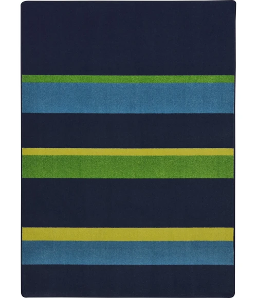Joy Carpets Kid Essentials Navy Straight and Narrow 7ft.8in. x 10ft.9in. Rect. Rug