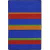 Joy Carpets Kid Essentials Primary Straight and Narrow 7ft.8in. x 10ft.9in. Rect. Rug