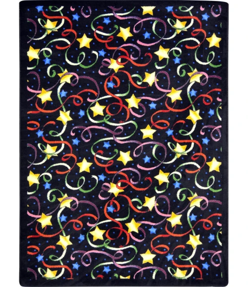 Joy Carpets Kaleidoscope Multi Streamers and Stars 7ft.8in. x 10ft.9in. Rect. Rug