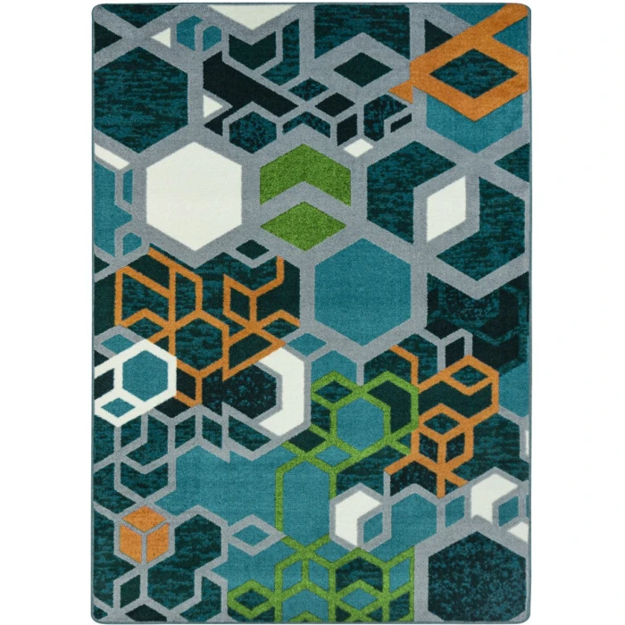 Joy Carpets Kid Essentials Citrus Structured 7ft.8in. x 10ft.9in. Rect. Rug