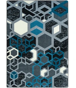 Joy Carpets Kid Essentials Sapphire Structured 7ft.8in. x 10ft.9in. Rect. Rug