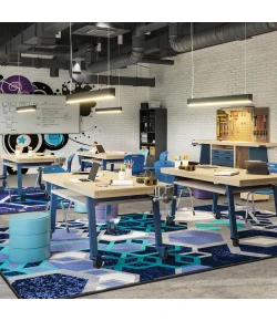 Joy Carpets Kid Essentials Violet Structured 7ft.8in. x 10ft.9in. Rect. Rug