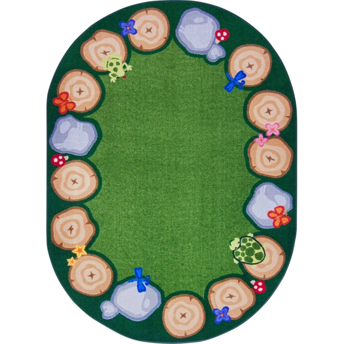 Joy Carpets Kid Essentials Multi Stumped 10ft.9in. x 13ft.2in. Oval Rug