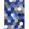 Joy Carpets Kid Essentials Blue Team Up 3ft. 10in. x 5ft. 4in. Rect. Rug
