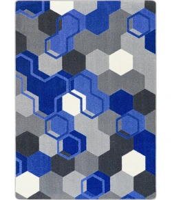 Joy Carpets Kid Essentials Blue Team Up 3ft. 10in. x 5ft. 4in. Rect. Rug