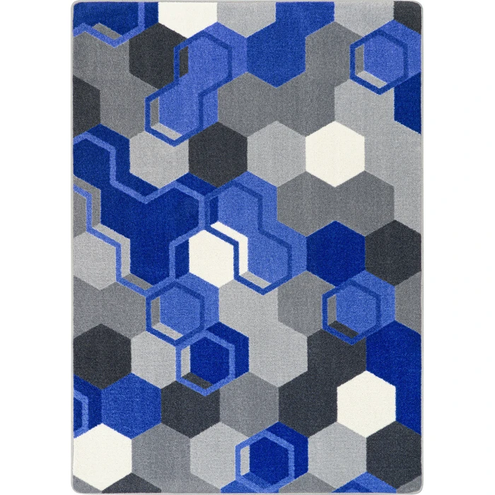 Joy Carpets Kid Essentials Blue Team Up 3ft. 10in. x 5ft. 4in. Rect. Rug