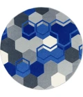 Joy Carpets Kid Essentials Blue Team Up 7ft. 7in. Round Rug