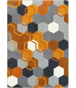 Joy Carpets Kid Essentials Orange Team Up 7ft.8in. x 10ft.9in. Rect. Rug