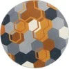 Joy Carpets Kid Essentials Orange Team Up 7ft. 7in. Round Rug
