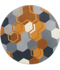 Joy Carpets Kid Essentials Orange Team Up 7ft. 7in. Round Rug