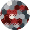 Joy Carpets Kid Essentials Red Team Up 7ft. 7in. Round Rug