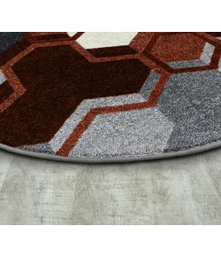 Joy Carpets Kid Essentials Red Team Up 7ft. 7in. Round Rug