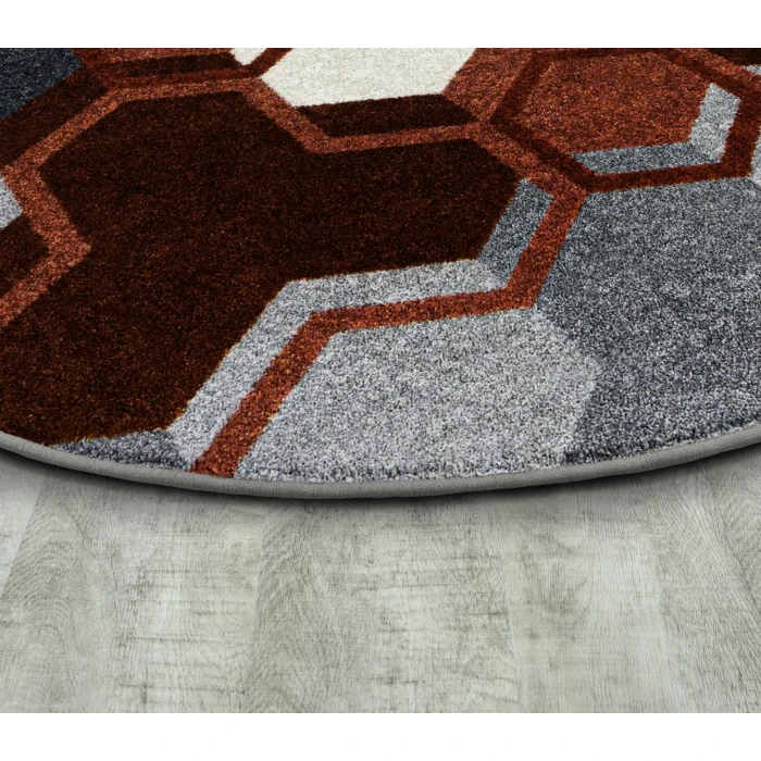 Joy Carpets Kid Essentials Red Team Up 7ft. 7in. Round Rug