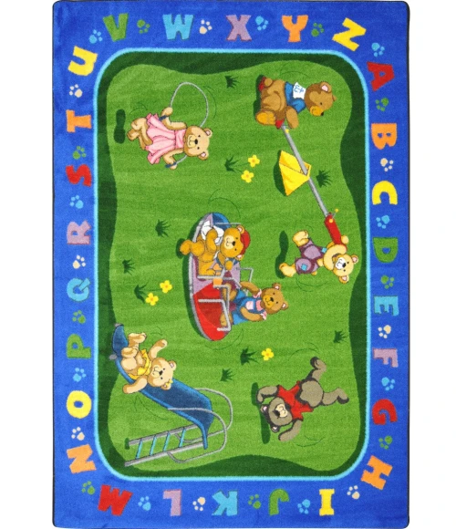 Joy Carpets Kid Essentials Multi Teddy Bear Playground 7ft.8in. x 10ft.9in. Rect. Rug