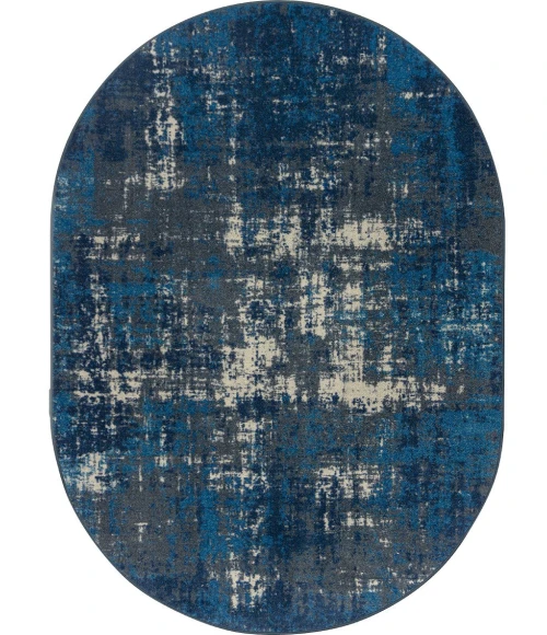 Joy Carpets Kid Essentials Marine Terra Mae 5ft.4in. x 7ft.8in. Oval Rug