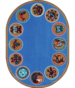 Joy Carpets Kid Essentials Multi The Circle 7ft.8in. x 10ft.9in. Oval Rug