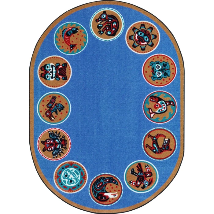 Joy Carpets Kid Essentials Multi The Circle 7ft.7in. Round Rug