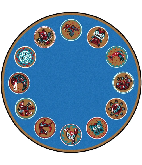 Joy Carpets Kid Essentials Multi The Circle 13ft.2in. Round Rug