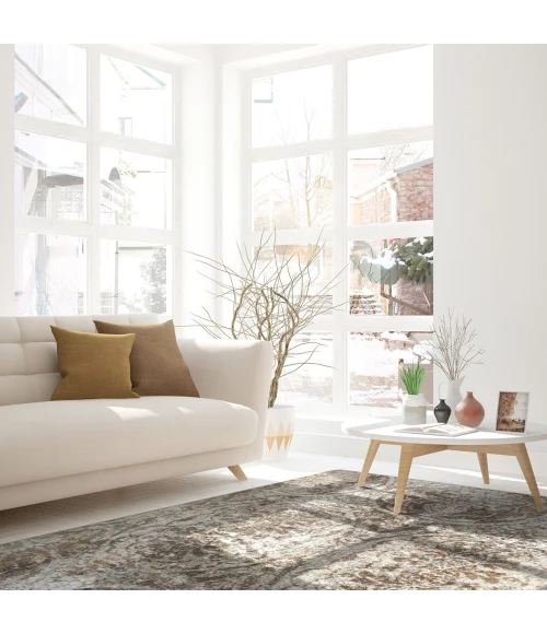 Joy Carpets First Take Antique Taupe Thinly Veiled 7ft.8in. x 10ft.9in. Rect. Rug