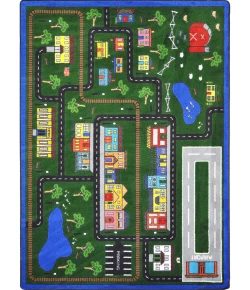 Joy Carpets Kid Essentials Multi Tiny Town 7ft.8in. x 10ft.9in. Rect. Rug