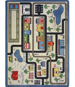 Joy Carpets Kid Essentials Pewter Tiny Town 10ft.9in. x 13ft.2in. Rect. Rug