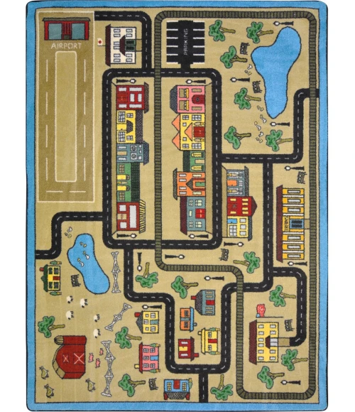 Joy Carpets Kid Essentials Sandstone Tiny Town 10ft.9in. x 13ft.2in. Rect. Rug
