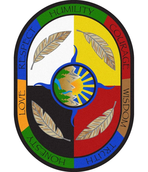 Joy Carpets Kid Essentials Multi Traditional Teachings 10ft.9in. x 13ft.2in. Oval Rug