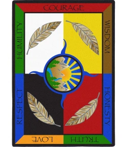 Joy Carpets Kid Essentials Multi Traditional Teachings 7ft.8in. x 10ft.9in. Rect. Rug