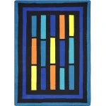 Joy Carpets Kid Essentials Blue Traffic Jam 5ft.4in. x 7ft.8in. Rect. Rug