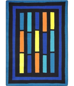 Joy Carpets Kid Essentials Blue Traffic Jam 7ft.8in. x 10ft.9in. Rect. Rug