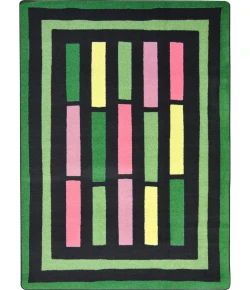 Joy Carpets Kid Essentials Green Traffic Jam 5ft.4in. x 7ft.8in. Rect. Rug