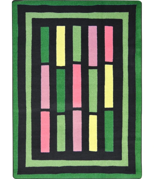 Joy Carpets Kid Essentials Green Traffic Jam 5ft.4in. x 7ft.8in. Rect. Rug