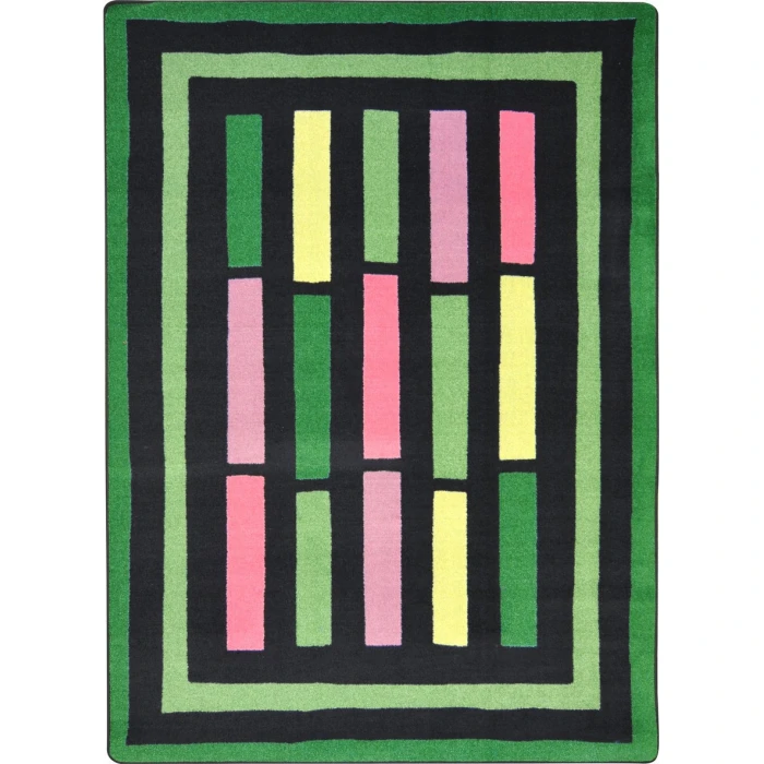 Joy Carpets Kid Essentials Green Traffic Jam 10ft.9in. x 13ft.2in. Rect. Rug
