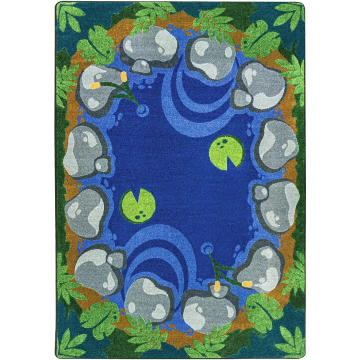 Joy Carpets Kid Essentials Multi Tranquil Pond 5ft.4in. x 7ft.8in. Rect. Rug