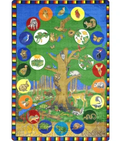 Joy Carpets Kid Essentials Multi Tree of Life 7ft.8in. x 10ft.9in. Rect. Rug
