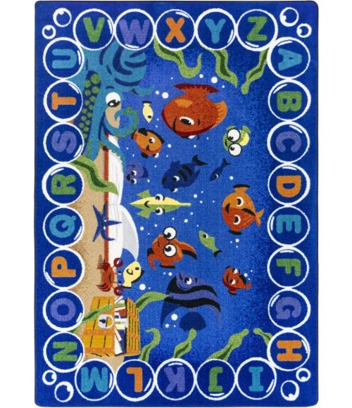 Joy Carpets Kid Essentials Multi Underwater Readers 7ft.8in. x 10ft.9in. Rect. Rug