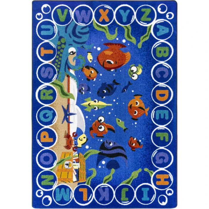 Joy Carpets Kid Essentials Multi Underwater Readers 7ft.8in. x 10ft.9in. Rect. Rug